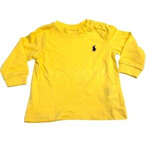 Ralph Lauren Baby Yellow Girls Boys Cotton Long Sleeve Tee Shirt 3 Months NWOT